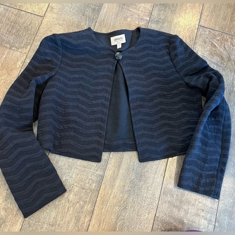 Armani Collezioni black Wave Pattern Blazer